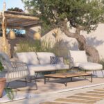 Sempre kerti ülőgarnitúra anthracite lábtartó anthracite silver grey Yoga kis asztal 01