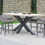 Texas kerti bár asztal Nuna bárszék lava mist grey